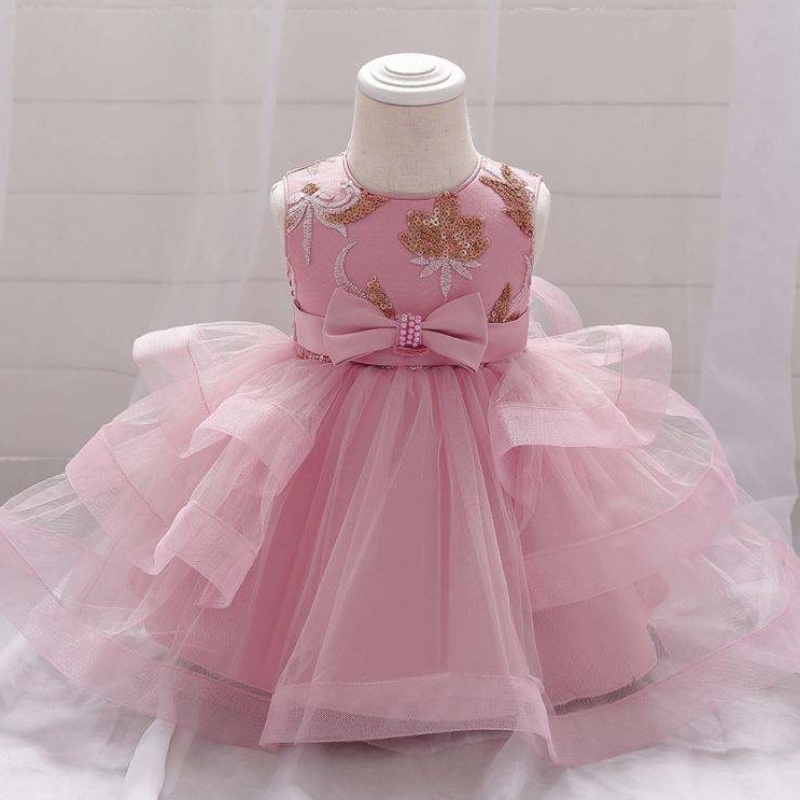Neuankömmlinge Baby Girl Puffy Hochzeitskleid Geburtstagskleid Party Tragen Sie Abend kleine Mädchen Kleid L1929XZ