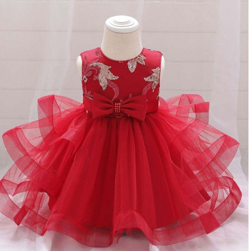 Neuankömmlinge Baby Girl Puffy Hochzeitskleid Geburtstagskleid Party Tragen Sie Abend kleine Mädchen Kleid L1929XZ