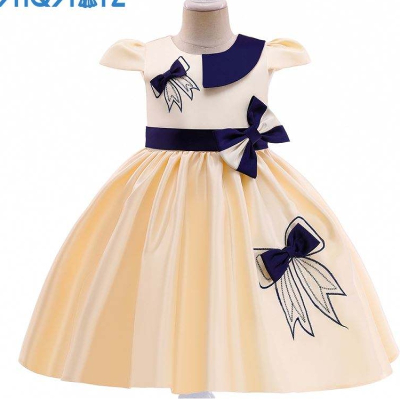 Baige Neueste Designs Geburtstag Blumenparty Kinder Kleidung Hochzeit Prinzessin kleine Kinder Kleidung Mädchen Kleid Kleid