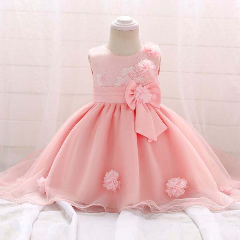 Baige Großhandel Infant Flower Girl Party Kleider Kinder Sommer ärmellose Kinder Kleid T1866XZ