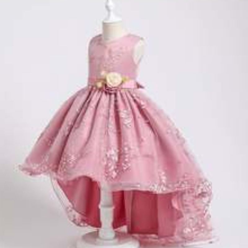 Baige Green Children Blume Fairy Prinzessin 4-15 Jahre Baby Mädchen geschwollene Kleiderdesign für Party 2153