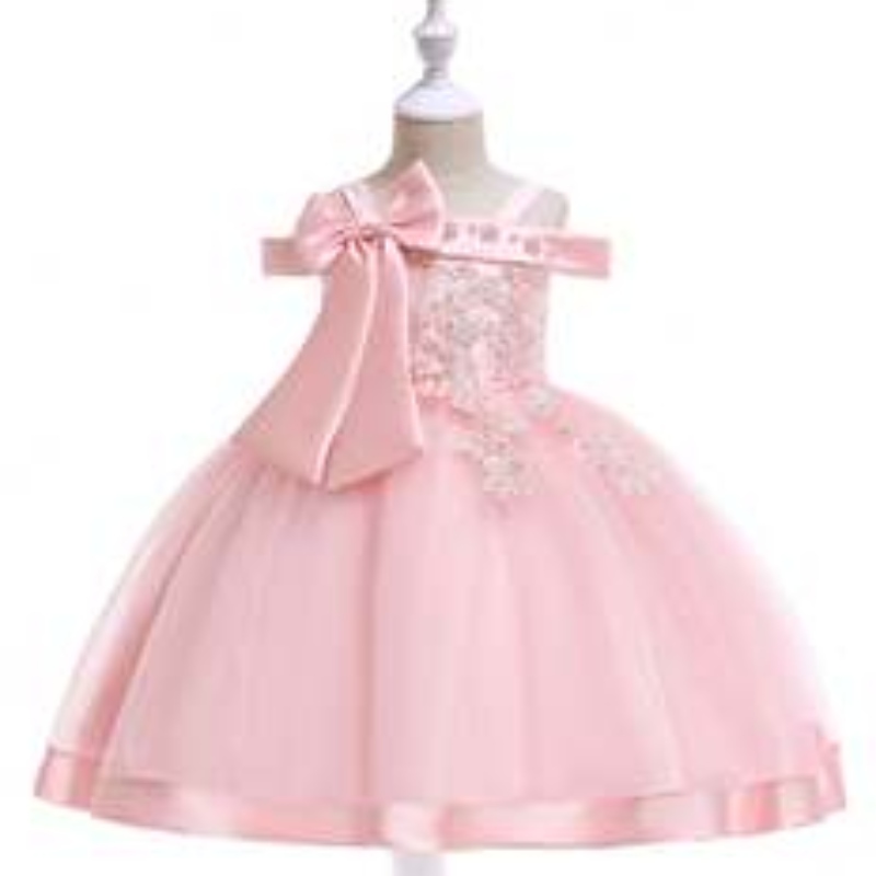 Hochwertige super weiche Kinder Kleidung Sommermädchen Kleid Offschuldnere Babymädchen Party Kleider L5081