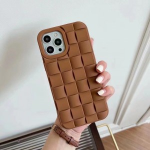 Geeignet für Apple iPhone 14/14 Pro Case, All-Inclusive Herbst-Proof-Mobilfunk-Schutzleder, karierte dreidimensionale TPU-Schutzhülle