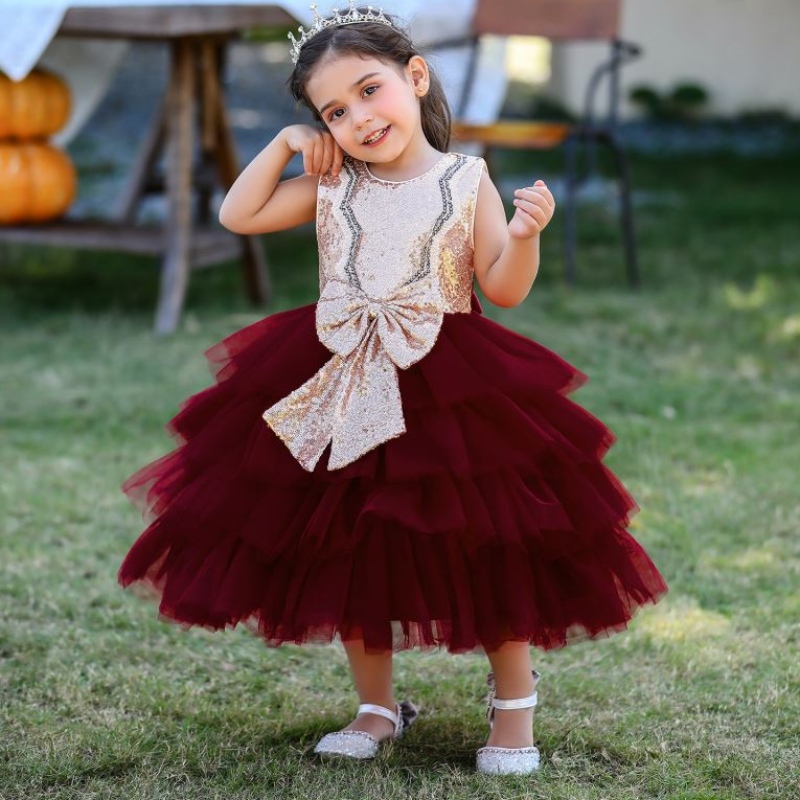 Baige hochwertige Mädchen Tüll Kleid Fashion Baby Girl Party Kleid süße Säuglingsfeier -Kleider