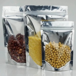 Aluminium -Stand -up -Beutelbeutel, vordere vordere mit Aluminiumfolie zurückversuchsbarer Druckverschluss und Heizungsdicht für Lebensmittellagerung