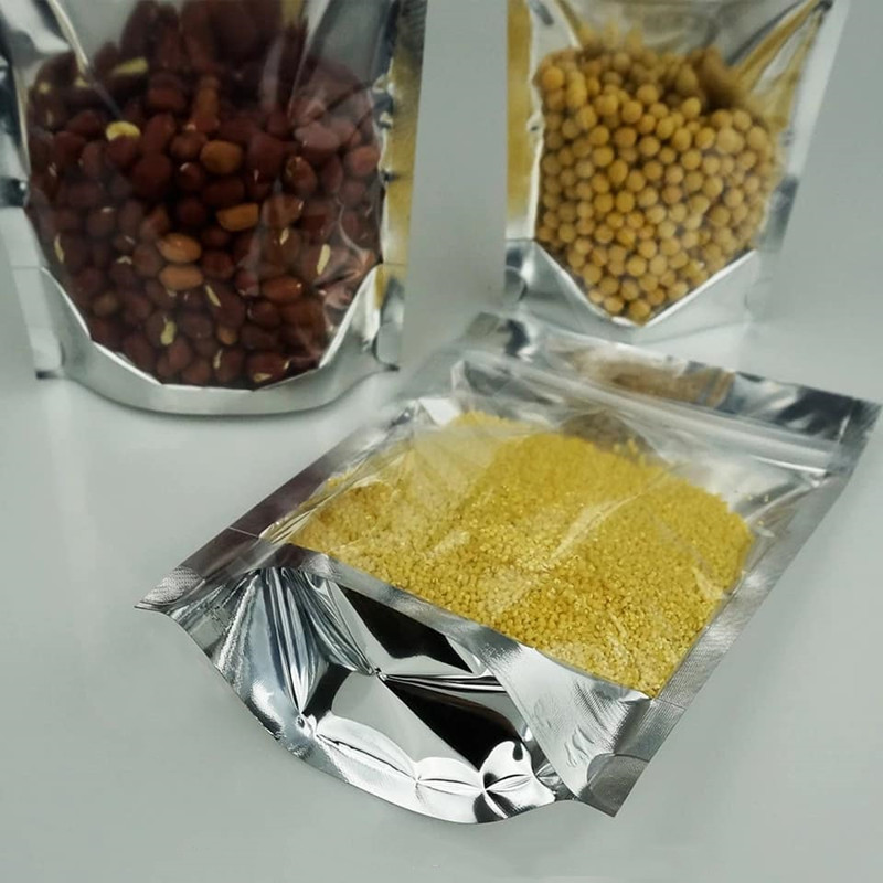 Aluminium -Stand -up -Beutelbeutel, vordere vordere mit Aluminiumfolie zurückversuchsbarer Druckverschluss und Heizungsdicht für Lebensmittellagerung