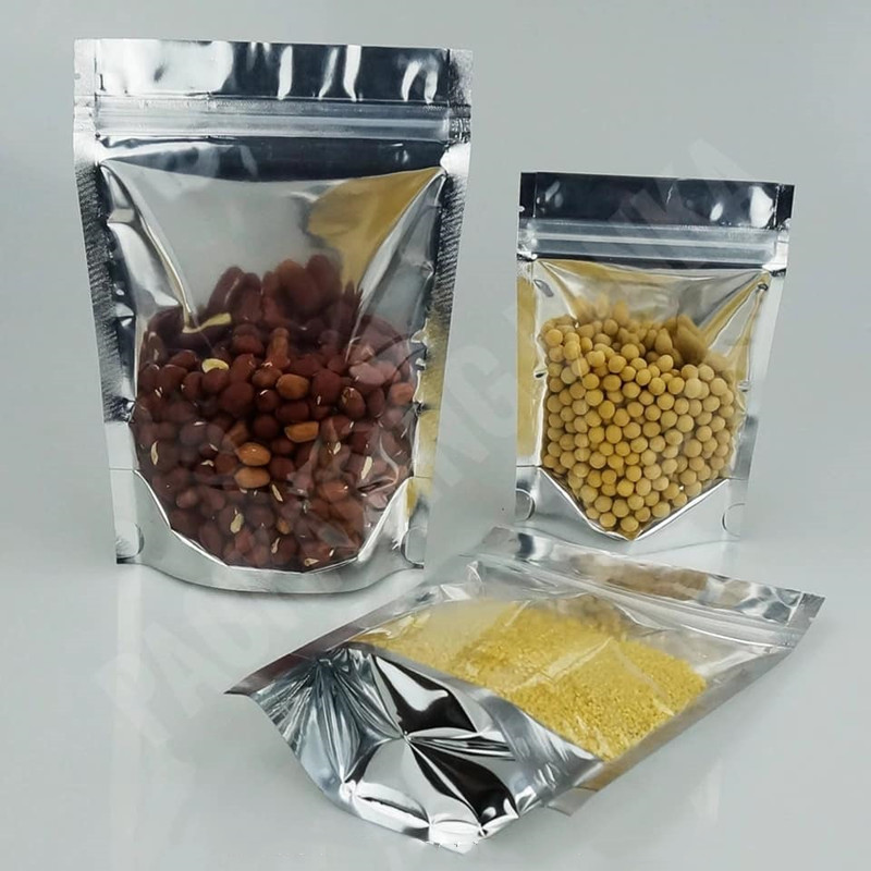 Aluminium -Stand -up -Beutelbeutel, vordere vordere mit Aluminiumfolie zurückversuchsbarer Druckverschluss und Heizungsdicht für Lebensmittellagerung