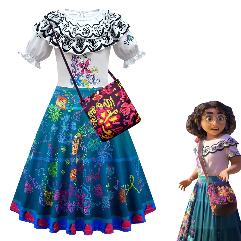 Encanto -Kleider TV -Film Cosplay Mirabel Princess Kinder Mädchen Geburtstag Karnevalsparty COSS Kleidungskostüm Kostüm