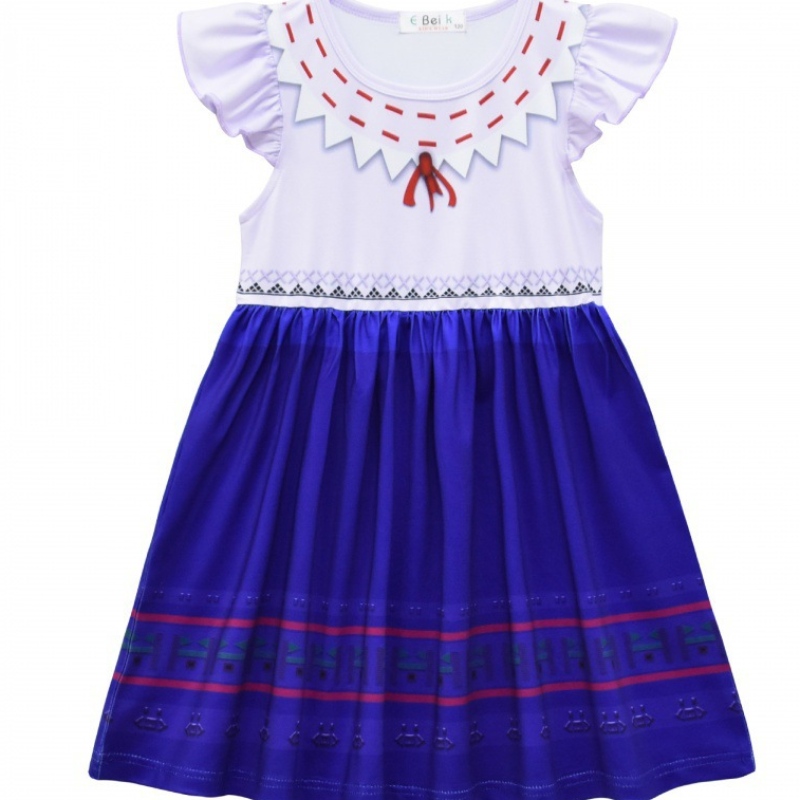 Carnival Encanto Flutter Ärmel Kleider TV Movie Cosplay Mirabel Prinzessin Mädchen Geburtstagsfeier COSS Kleid Seidenmilch Kleidung