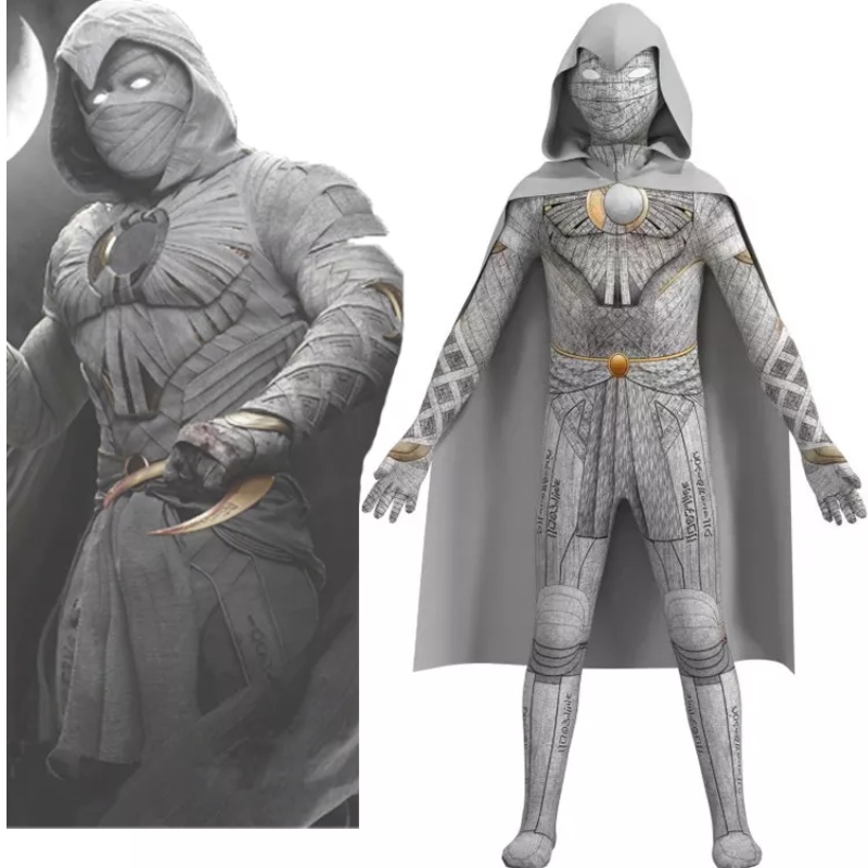 Moon Knight Kostüm Marc Spector TV&Film Cosplay Halloween Jumpsuit Superhelden -Body für Kinder und Männer