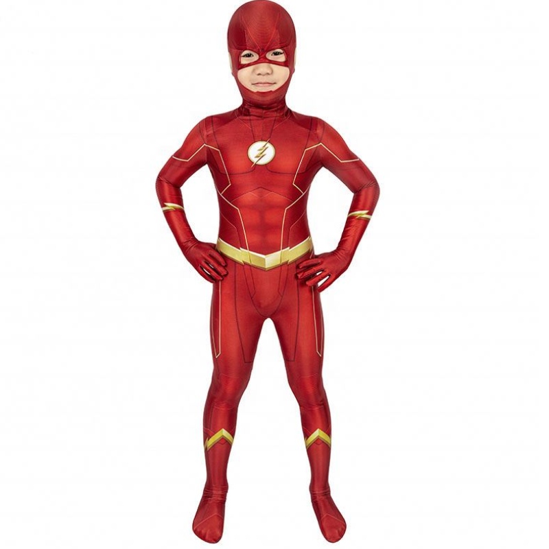 Fabrik Direktverkauf Die Flash -Staffel 5 Barry Allen Kids Superhelden Kostüme Strumpfhosen und Kostüme Cosplay