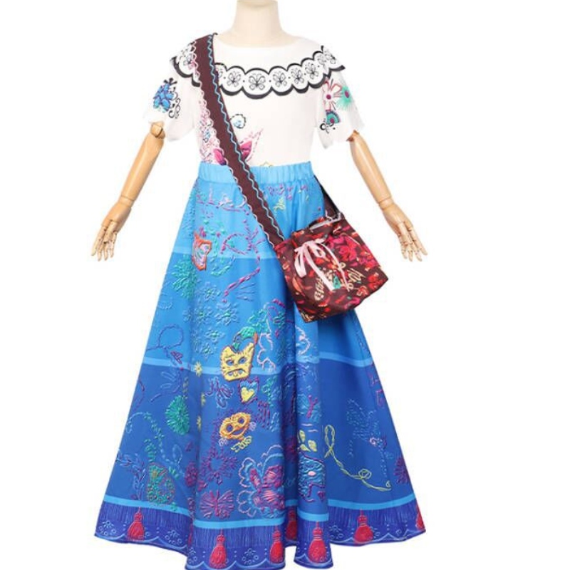 Carnival Kleider TV Movie Cosplay Princess Girls Geburtstagsfeier COSS Kleidungskostüm mit Tasche