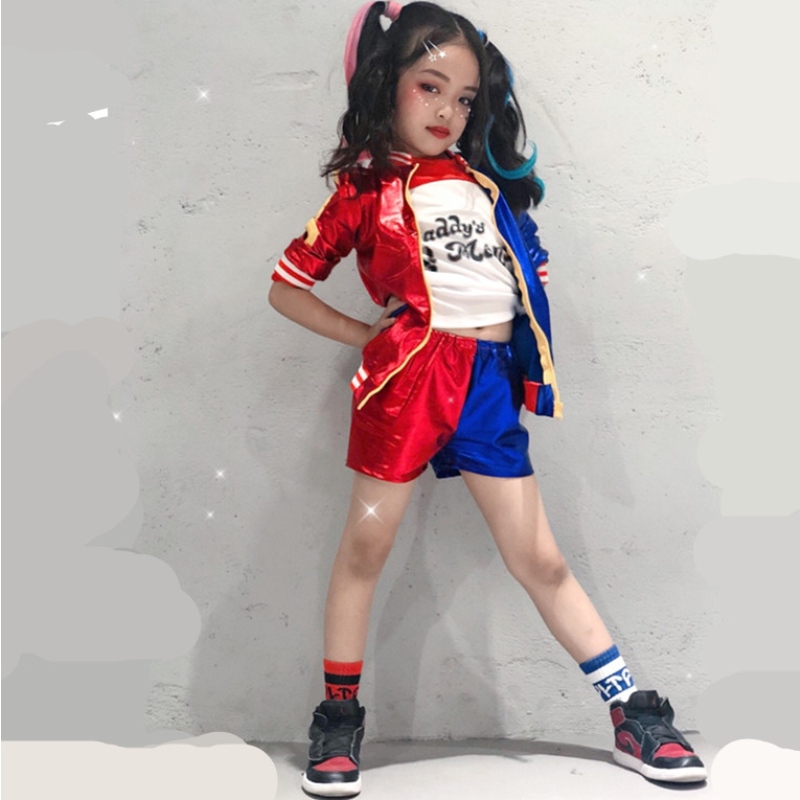 Kinderkarneval Har Li Kinder Girls Cosplay Kostüme Quinn Monster Jacke Hosen T-Shirt Sets Party Kleidung