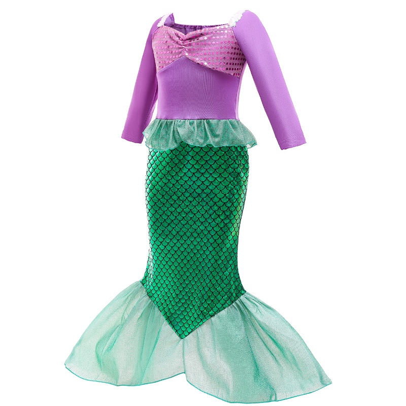 Mädchen kleine Meerjungfrau Ariel Prinzessin Kleid Cosplay Kostüme Kinder Baby Ariel Fancy Kostüm Kind Halloween Geburtstagsfeier Kleidung