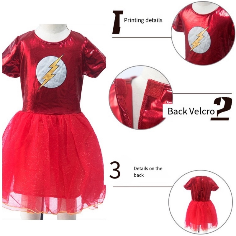 Kind Superheld Flashman Halloween Kostüm Girls Prinzessin Diana Ankleidungsgeschenke Cos Set Kleid