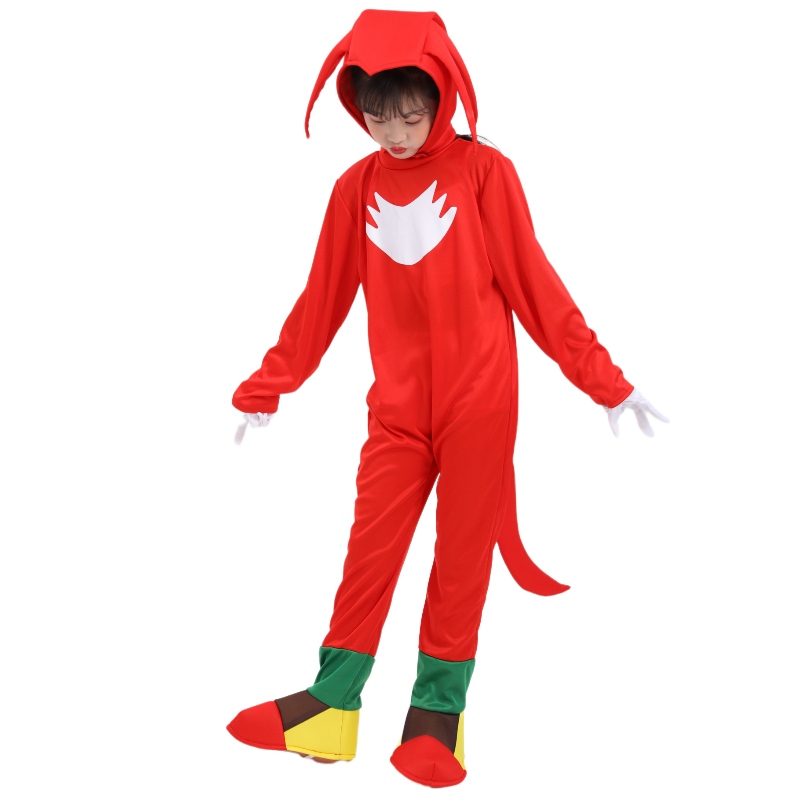Red Sonic Cosplay Kostüm für Kinder Halloween Party Sonic Ratten Jumpsuit