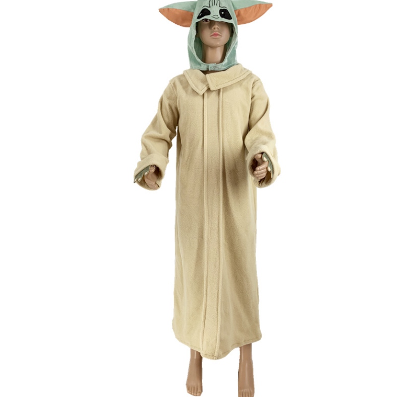 Heißverkauf Kinder super süße Langarm -Jumpsuit Baby Yoda Kostüm für Halloween