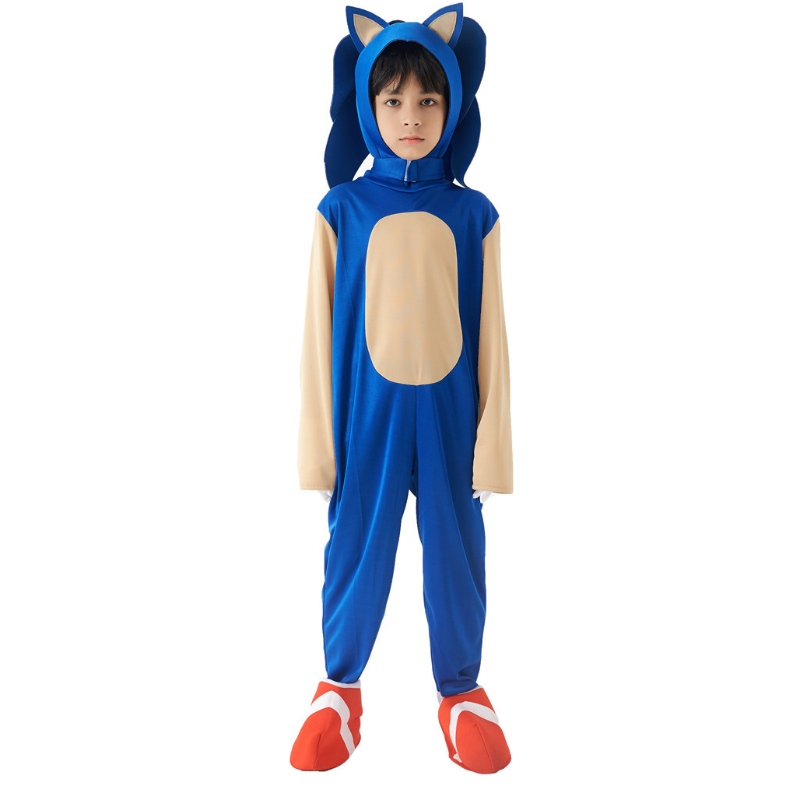 2022 Kinderniedliche Super Sonic Movie Kostüm Performance Schwarzblau Sonic Kostüm
