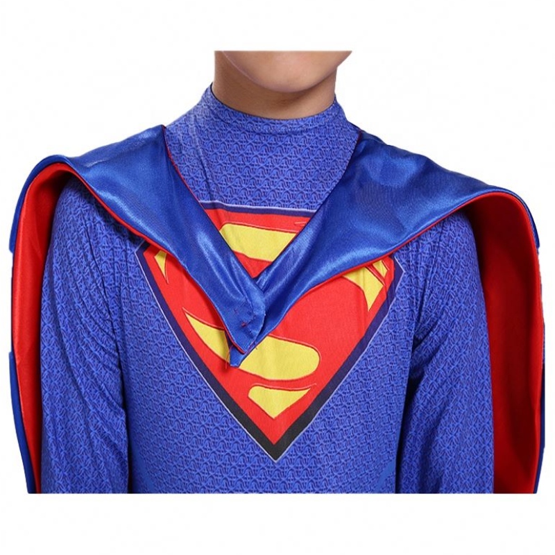 Marvel DC Superhelden TV&movie Blue&red Comic Figuren Fancy Cosplay Bodysuit Jumpsuit Anime Super Man Kostüme mit Umhang