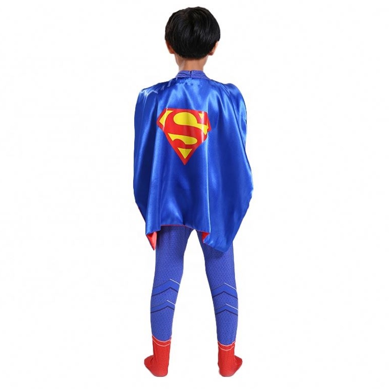 Marvel DC Superhelden TV&movie Blue&red Comic Figuren Fancy Cosplay Bodysuit Jumpsuit Anime Super Man Kostüme mit Umhang