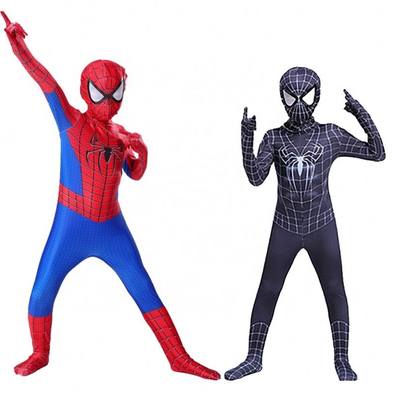 Coole schicke schwarze Halloween -Kleidung für Kinder&adults tv&film Superhelden Cosplay Factory Traje Spider Man Kostümanzug