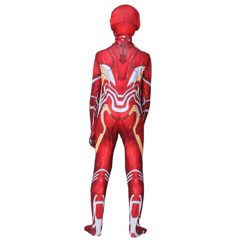 Customized Classic Halloween Cos Eltern Kinder Muskelpanzerdesign 3D Print Avenger Jumpsuit Eisenkostümanzug für Männer Kinder