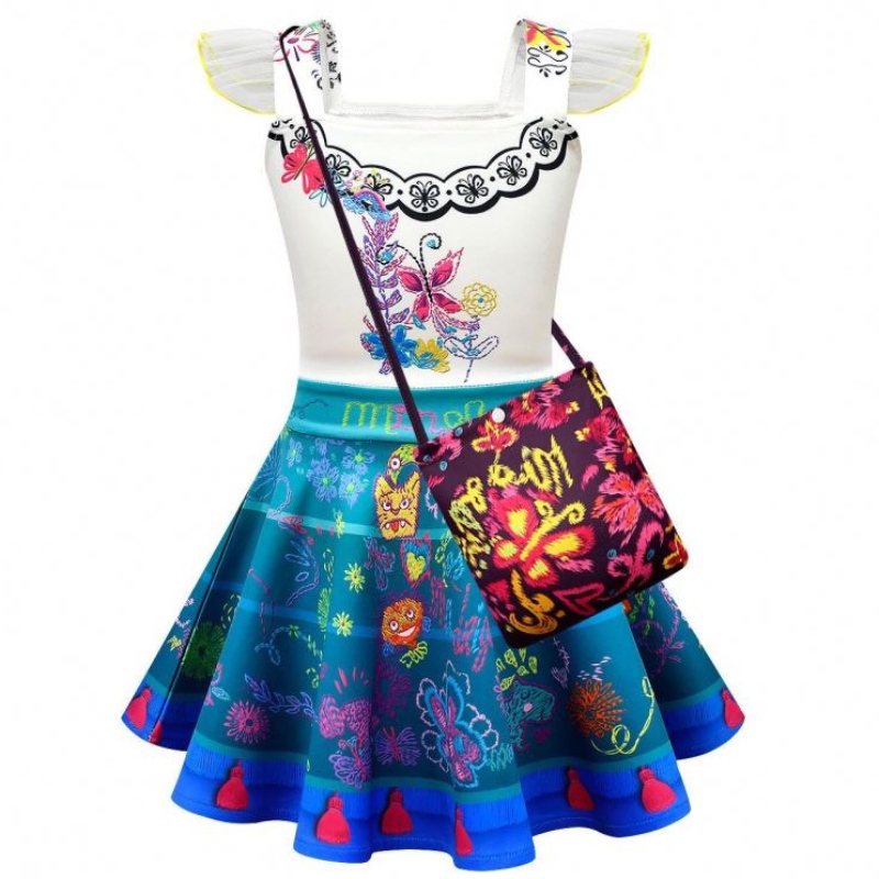 Mädchen Encanto Mirabel Cosplay Kostüm Kinder Karneval Geburtstag Prinzessin Kleid Kinder Encanto Kleider
