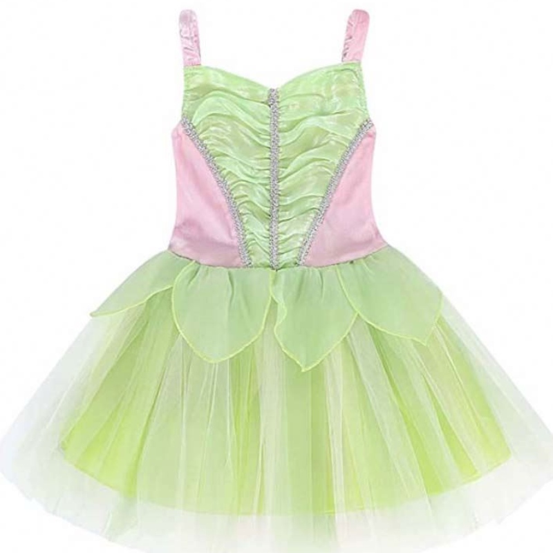 Halloween Cosplay Baby Girls Party Weihnachten Grüne Blumenfee Tinker Bell Outfit mit Schmetterlingsflügeln Sets HCTB-005