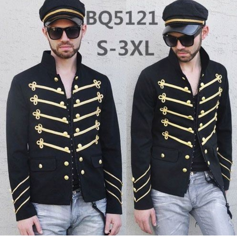 Grenzüberschreitend 2022 Amazon New Fashion Stand Collar Men 's Double Breace Early Frühlings-Langarmkostüme