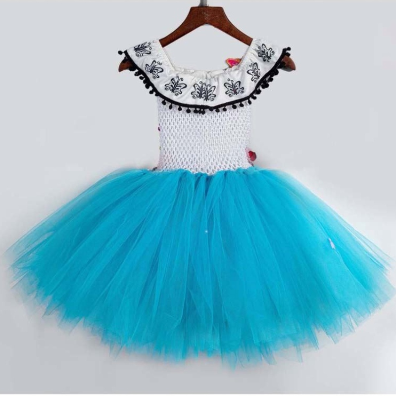 Halloween Kleidung Kinder Häkeln Tüll flauschige Blume Encanto Mirabel Tutu Kleid