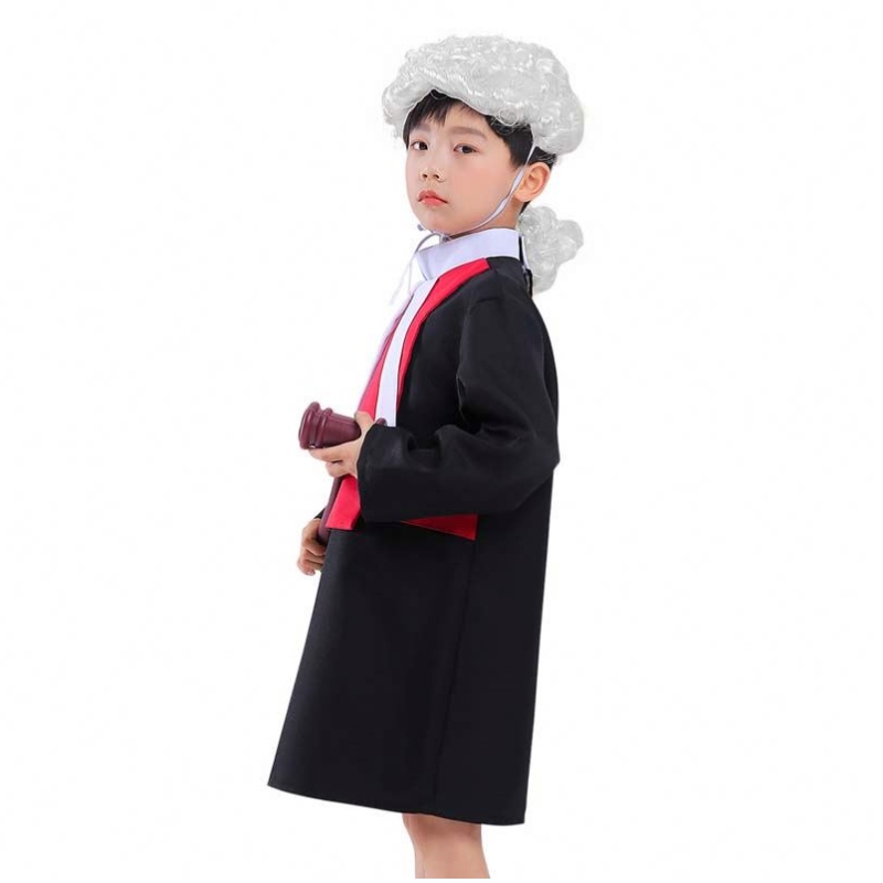 Halloween Kids Performance Cosplay Cosplay Coats Kindergarten Beruf Richter Robe Stage Party Kleid Kinder Anwalt Kostüm HCBC-007