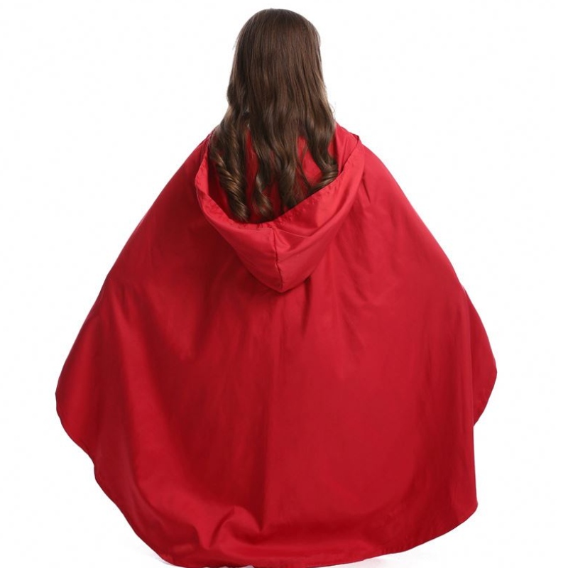 Halloween Purim Women Girl Klassische Klassische kleine rote Reithaube Kostümkleid Cape Fantasy Fancy Kleid