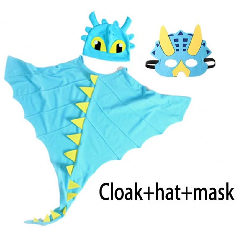 Kinder Halloween Kostüm Umhang mit Hut und Maske Dinosaurier Cosplay Cosplay Food Dress Up Party Gefälligkeiten