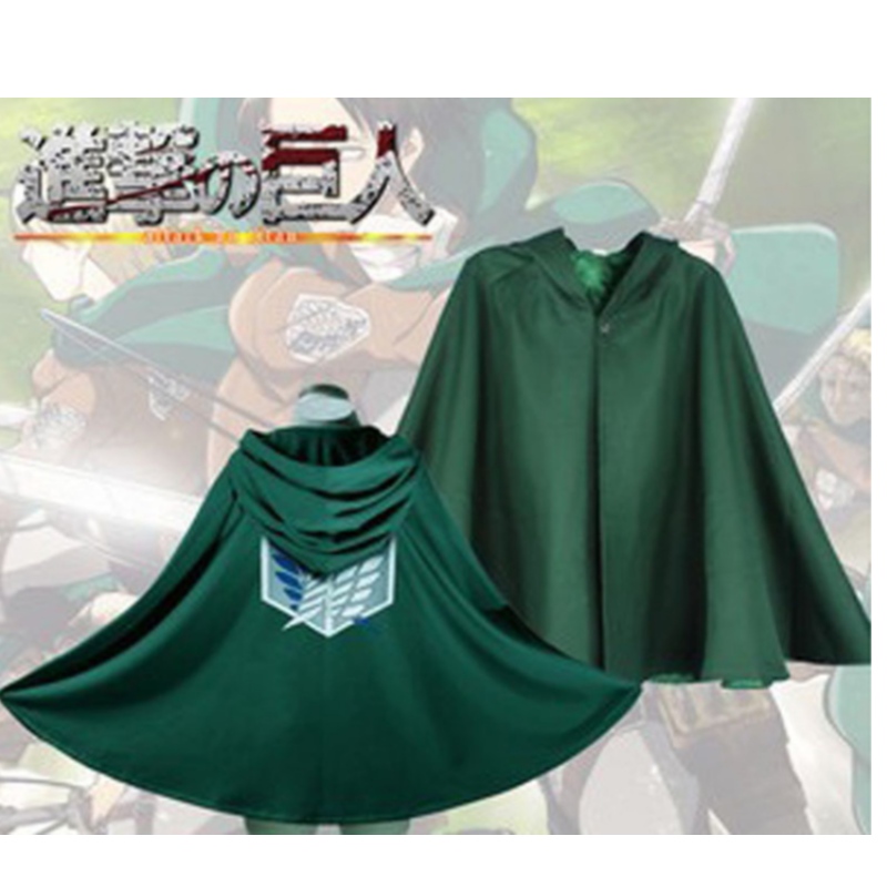 Cosplay-Kostüm japanischer Anime Hoodie Cosplay Kostüm Grüne Kap-Kleidung Angriff auf Ti-tan