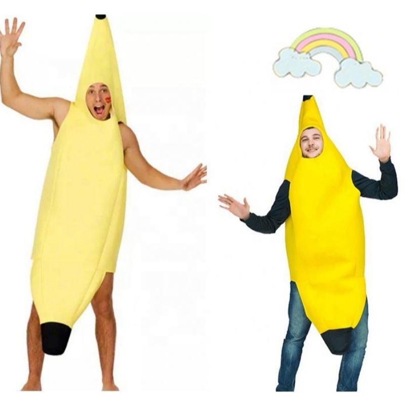 Cosplay -Kreationen attraktiv Bananenkostüm für Erwachsene Deluxe Set für Halloween Dress -up -Party und Roleplay Unisex Bananenkostüm
