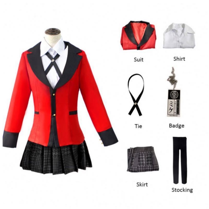 Nime Kakegurui Cosplay Figur Yomotsuki Runa Cosplay Kostümmantel JK Schulmädchen Uniform Hoodie Halloween Kleid für Frauen