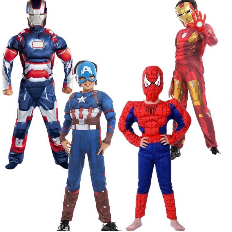 Iranman CaptainAmerica Spiderman Muscle Children Halloween Kostüm Superhelden TV&movie Cosplay Kostüm