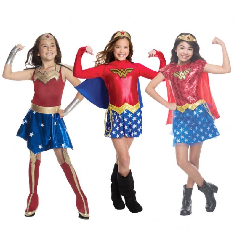 Kinder Super Cosplay Kostüme Super Girls Kleid Superfrau Kleid Super Halloween Kleidung