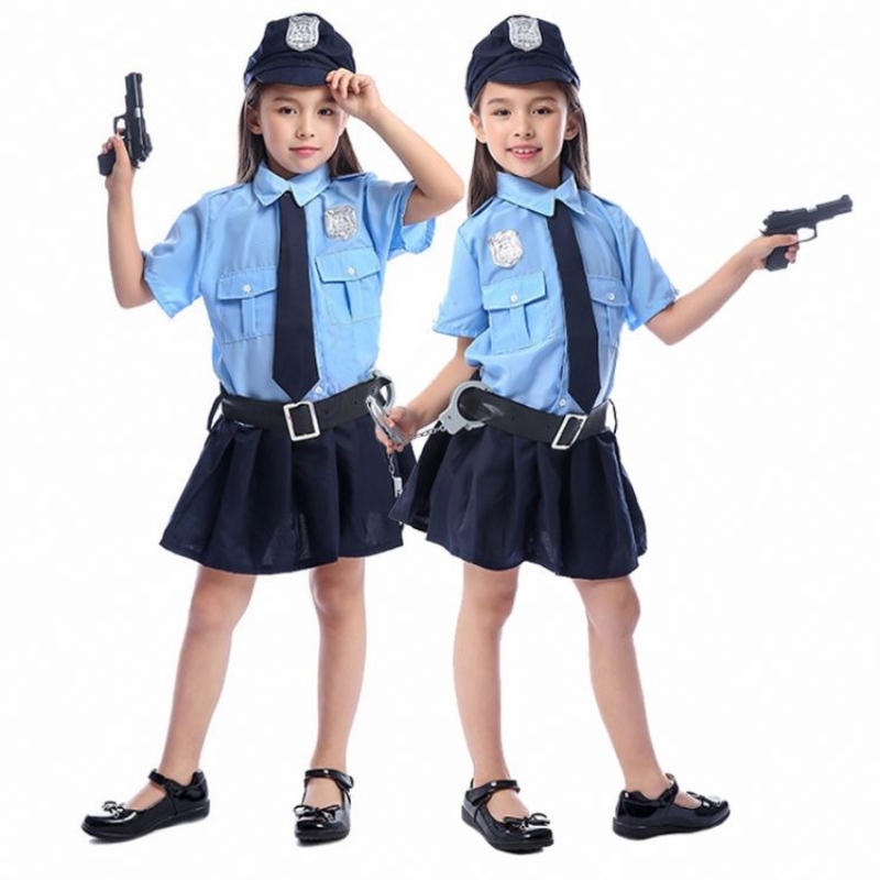 Mädchen Halloween Cop Officer Kostüm Kinder Kinder Rollenspiele Cosplay Man Uniform Party Kostüm Kleid