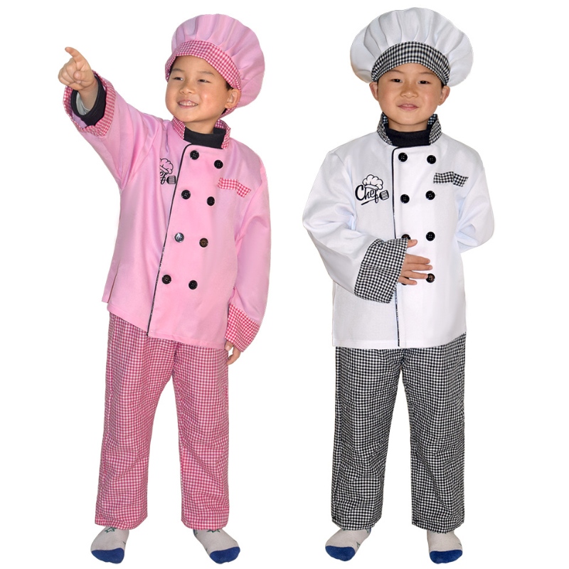 New Style Kids Chef Kostüm Halloween Party Cosplay -Kleidung Rollenspiele Girl 's und Boy' s Chef Apron Kostüm
