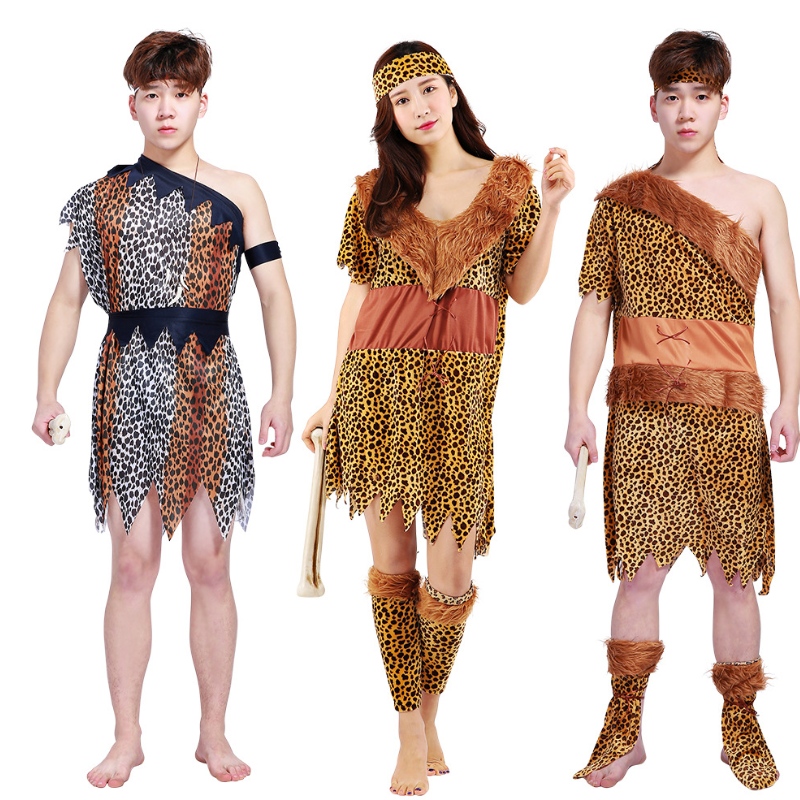 Hot Sale Adult Halloween Cosplay afrikanische Primitive Wild Man Kostüm Kinder Indian Savages Performance Kostüm