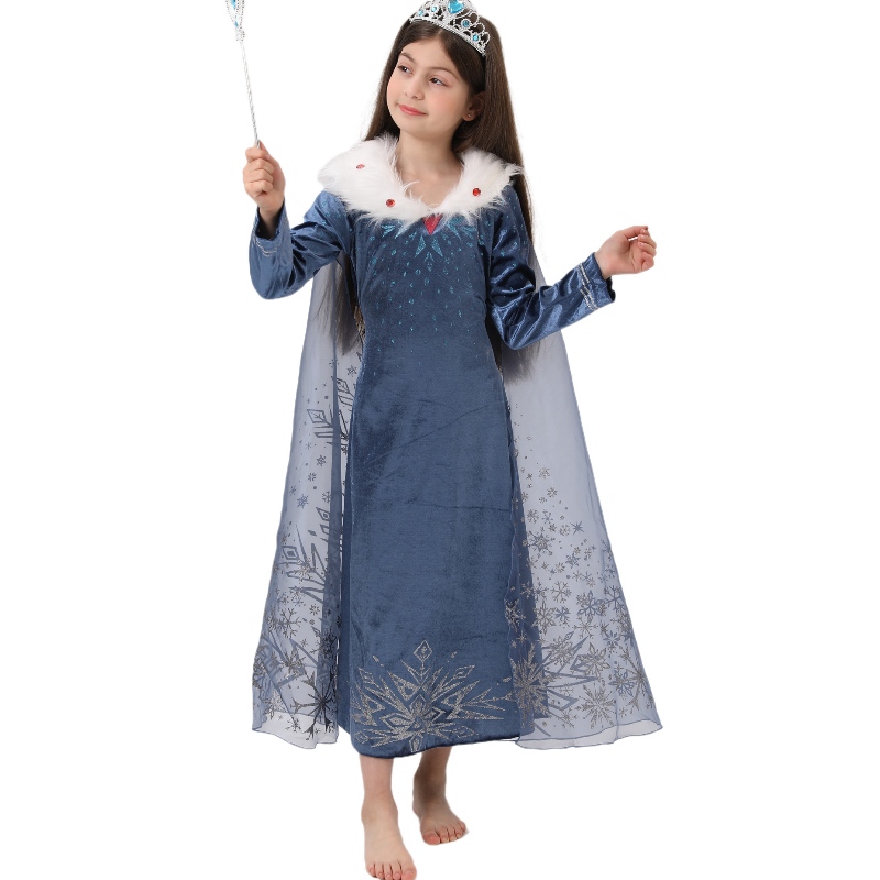 Heißer Verkauf echtes Elsa Prinzessin Kleid Kinder Elsa Cosplay Kostüm