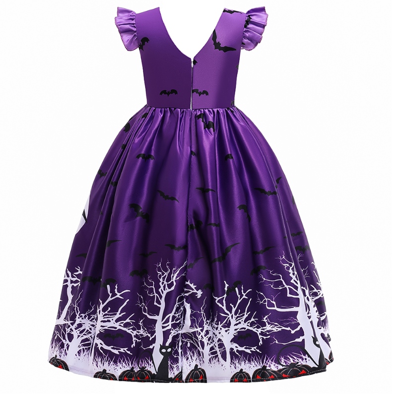 Kinder Girls Casual Kleid Fledermaus gedruckt Halloween Kostüm Kostüm Outfits