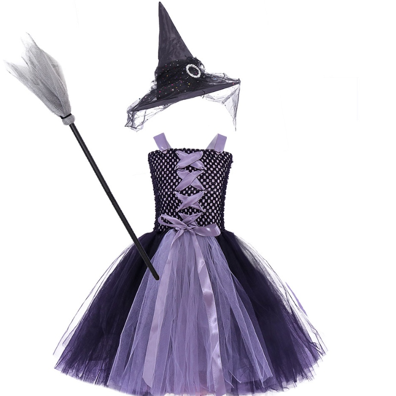 Amazon Hot Seller Novelties Child 's Classic Witch Kostümkleid und Hut X-XXL