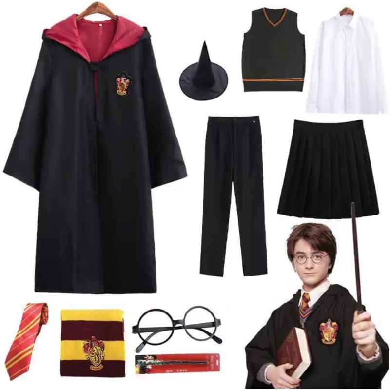 2022 heißer Verkauf Harry Cosplay Kostüm Kinder und erwachsene Potterrobe für Halloween -Partykostüme