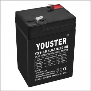 Youster Blei Säure Batterie 6V 5.0AH Batterie Verwendung für die Beleuchtung/ups