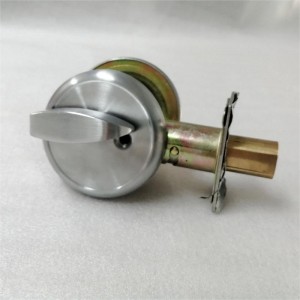 3502 Zinklegierung hochgradiger Single-Zylinder-Deadbolt-Lock-Satin-Nickel, zeitgenössischer Rundschrank-Türknauf Schloss
