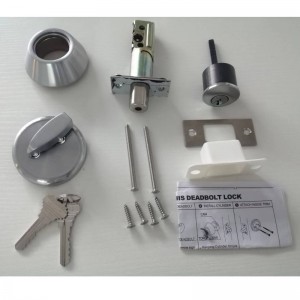 3502 Zinklegierung hochgradiger Single-Zylinder-Deadbolt-Lock-Satin-Nickel, zeitgenössischer Rundschrank-Türknauf Schloss