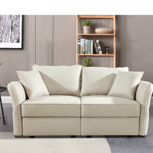 Kunstleder Sektion Loveseat Wohnzimmer Sofa Set mit Aufbewahrungstasche