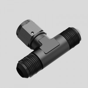 Männliches T-Stück Fitting Adapter mit weiblichem Schwenk auf Seite Schwarz